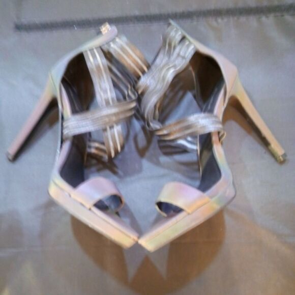 QUPID HIGH HEEL ALMOND OPEN-TOE ELASTIC CRISS-CROSS STRAP SANDAL - Picture 14 of 16